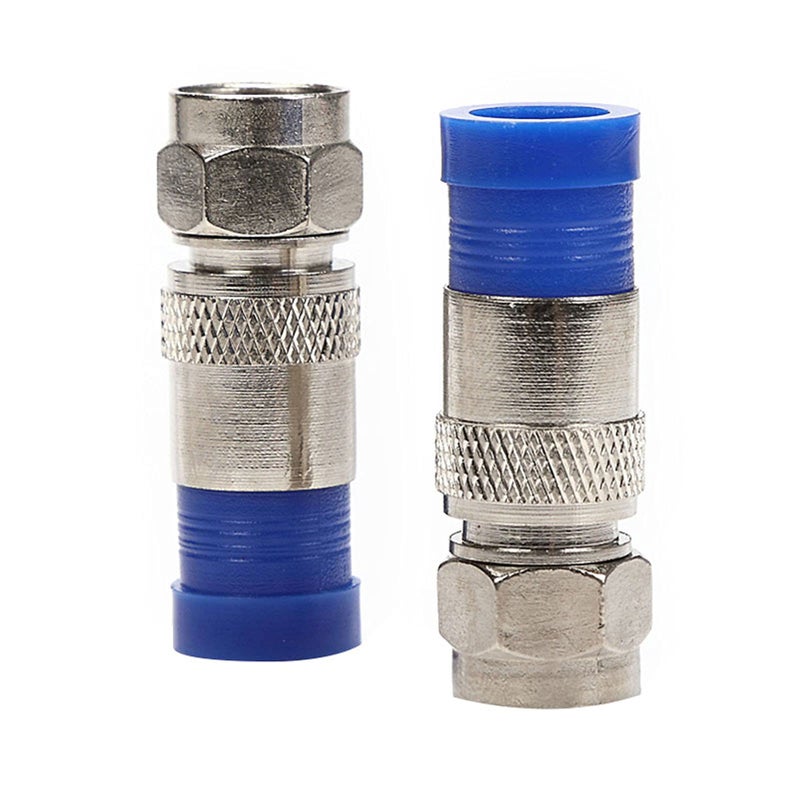 TLS.Eagle RG6 Compression F Type Straight Antenna Cable Connector Coax Adapter Pack of 20 - Image 2